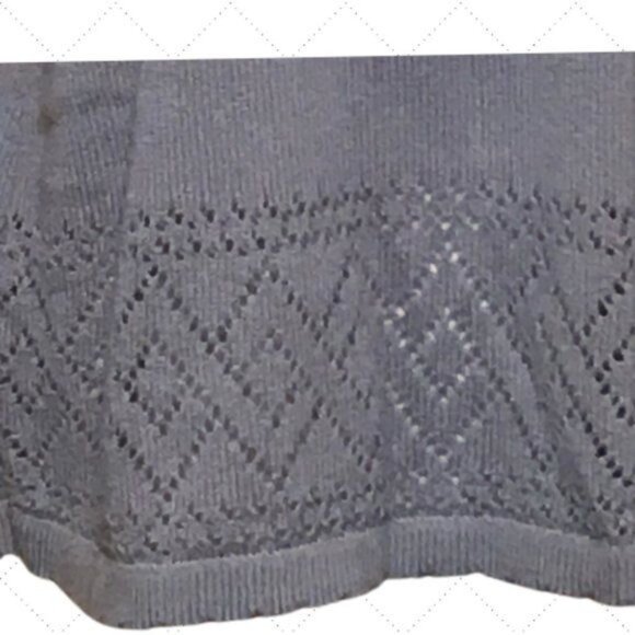 Alfred Dunner Sweater Blue Short Sleeve Scalloped Hem Size L - Picture 2 of 6